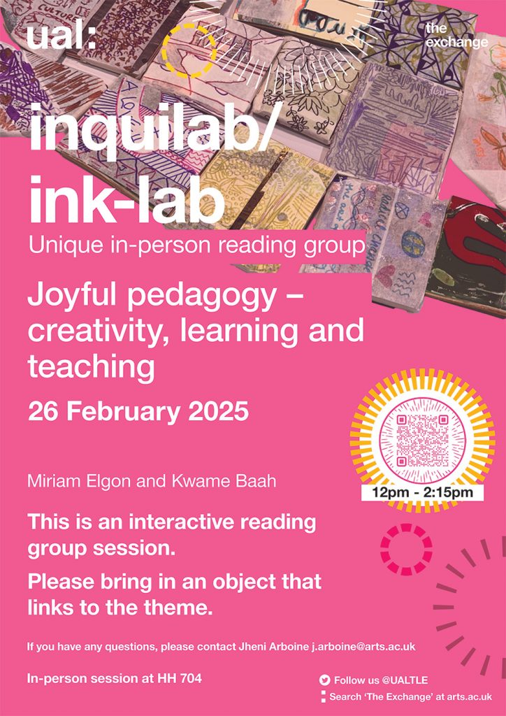 Poster for Inquilab session 'Joyful Pedagogy', February 2025