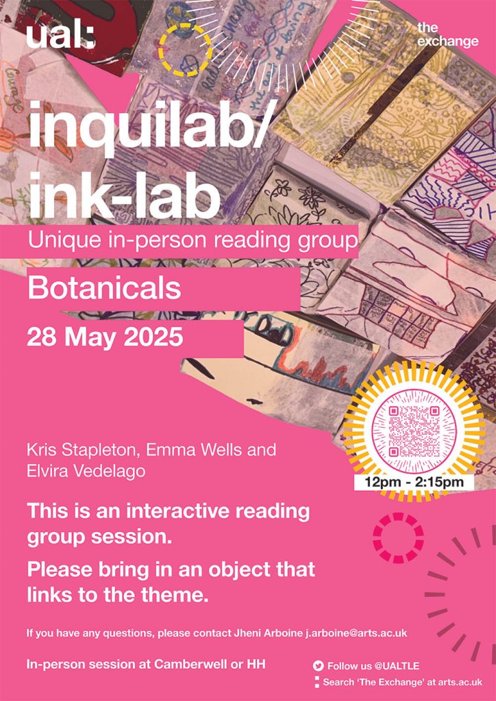 Poster for Inquilab session 'Botanicals', May 2025